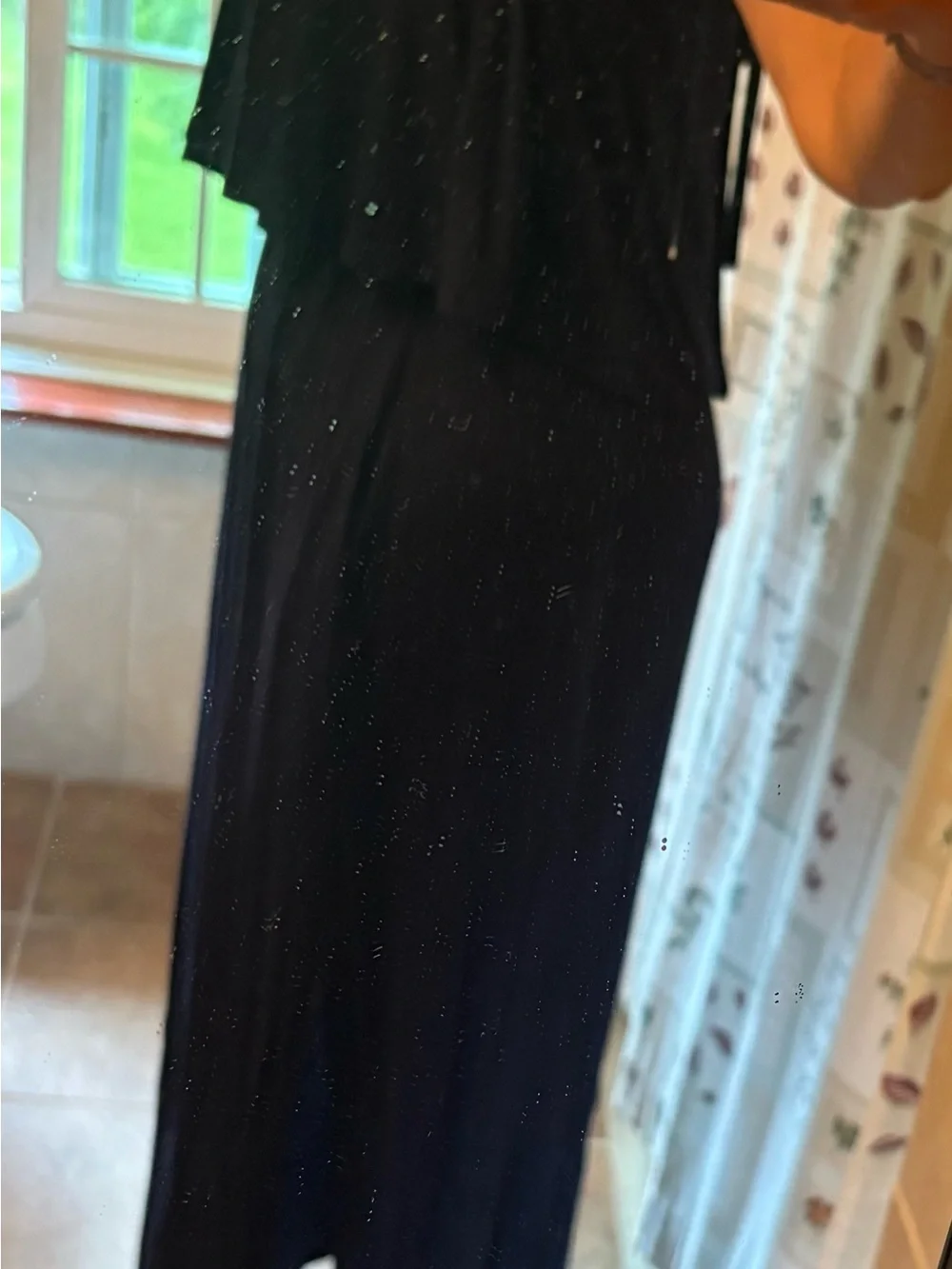 Women's Dark Blue Halter Maxi Dress with Layered Bodice